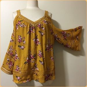 🌼Penelope Project FloralCold Shoulder Top NWT XL
